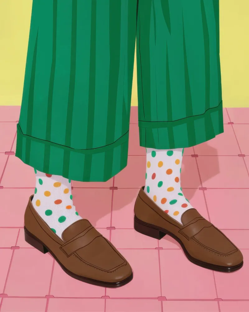 Quirky Sock Statement canvas with Floater frame by Bruce Juice