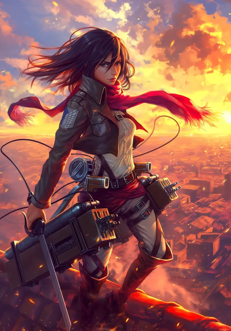 Mikasa Ackerman Attack on Titan poster de Voxel Visionaries