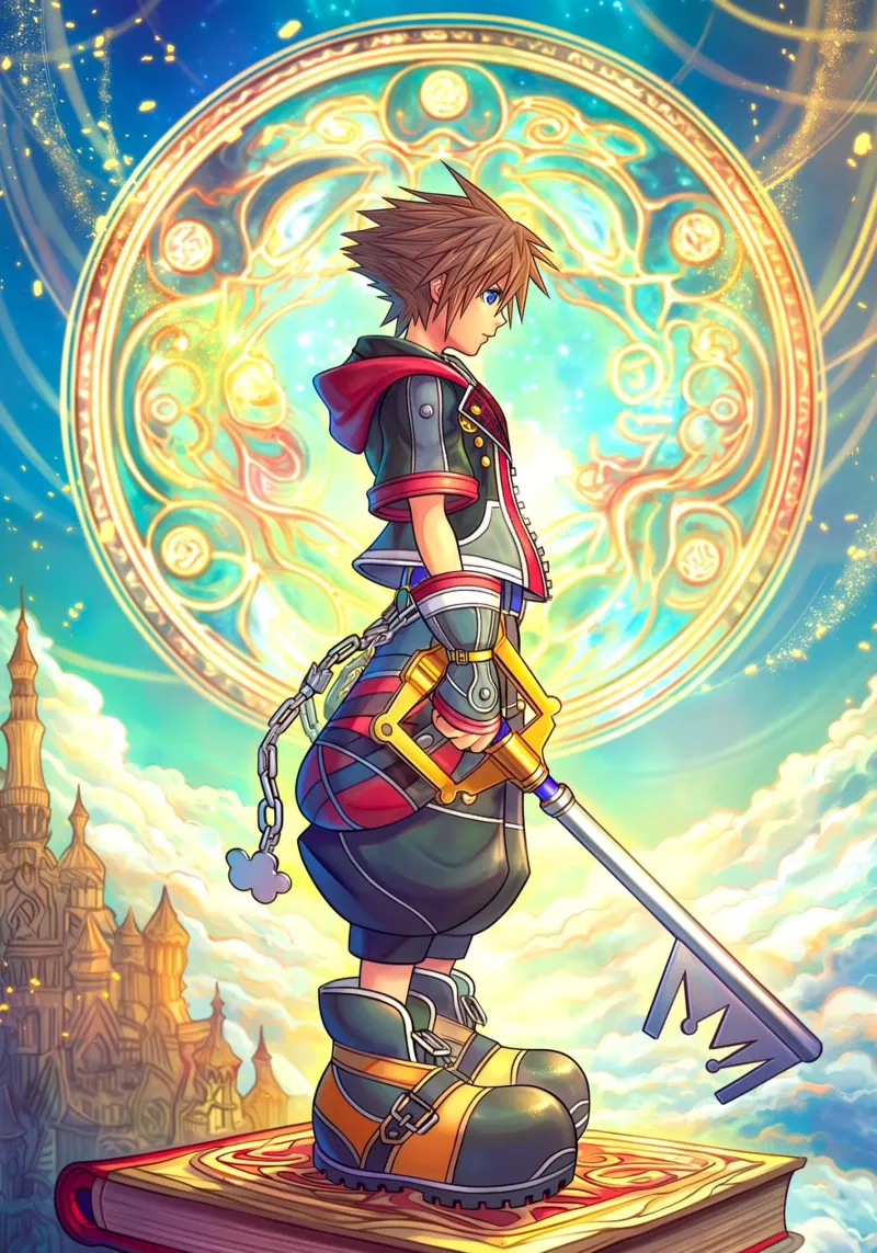 Sora Kingdom Hearts poster da Voxel Visionaries
