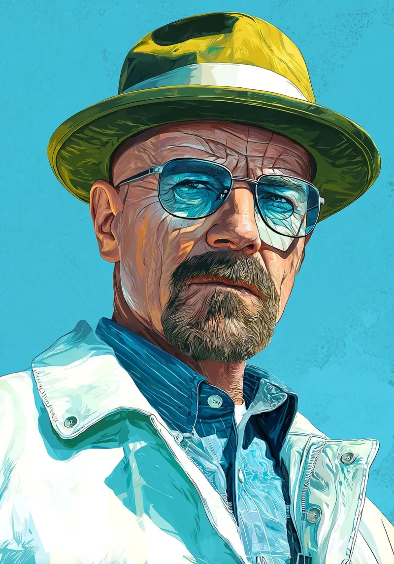Walter White Breaking Bad poster con telaio in alluminio da Voxel Visionaries