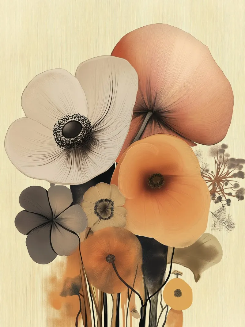 Abstract flowers hahnemühle by Imagine