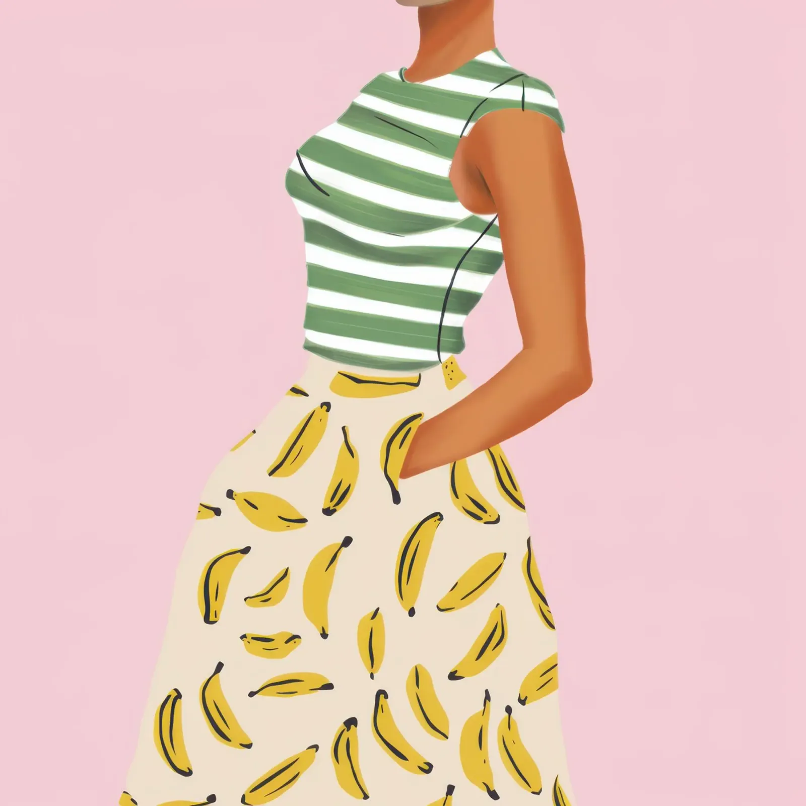 Speelse bananenchic canvas met Baklijst van Autumn Season