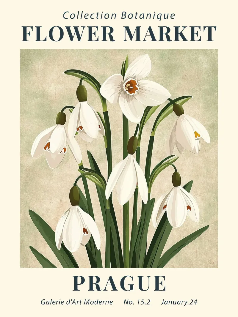 Mercato dei fiori di Praga - TAlex poster con telaio in alluminio da TekleDawit