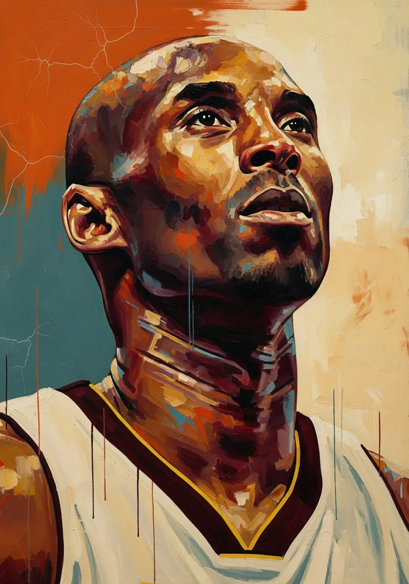 Abstracte kunst Kobe Bryant canvas met Baklijst van Lembayung art