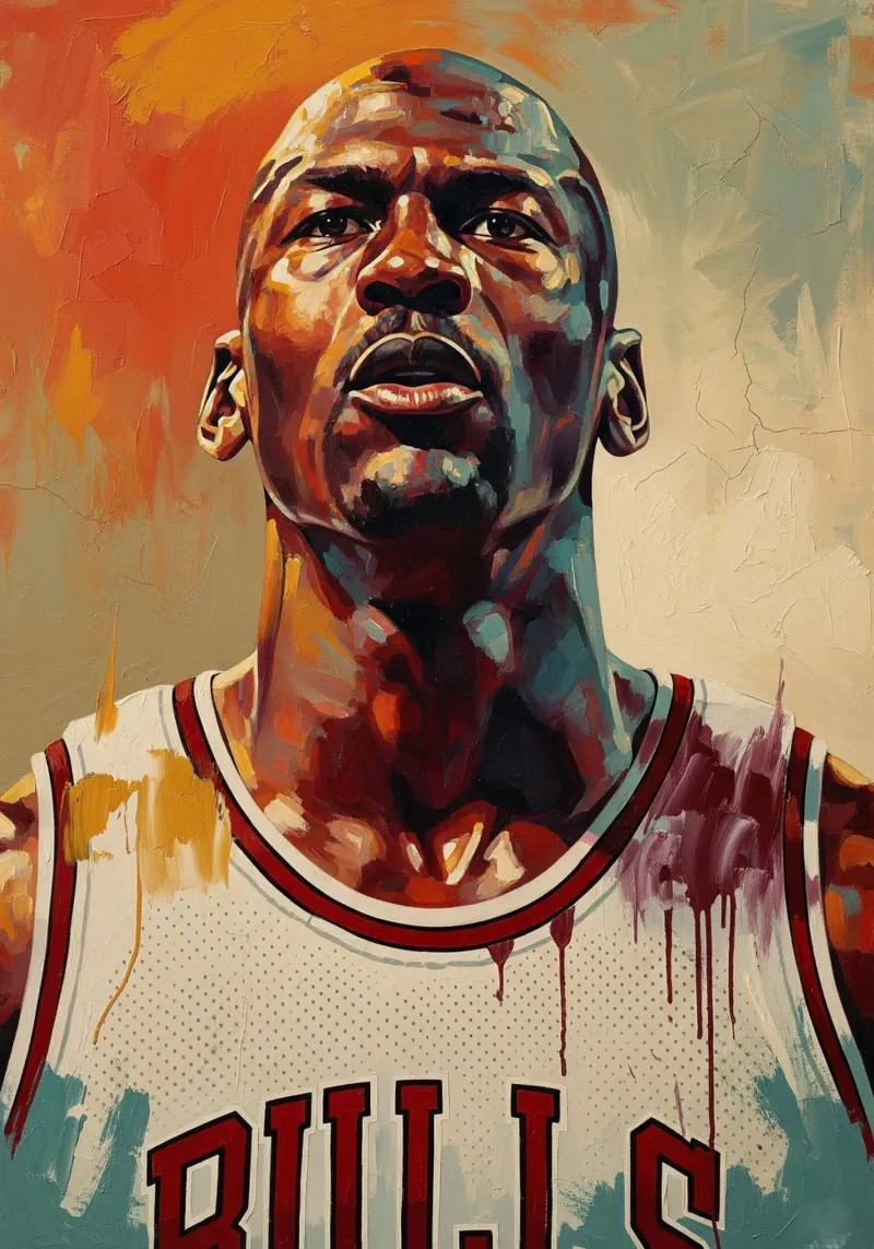 Abstract art Of Michael Jordan canvas with Floater frame by Lembayung art