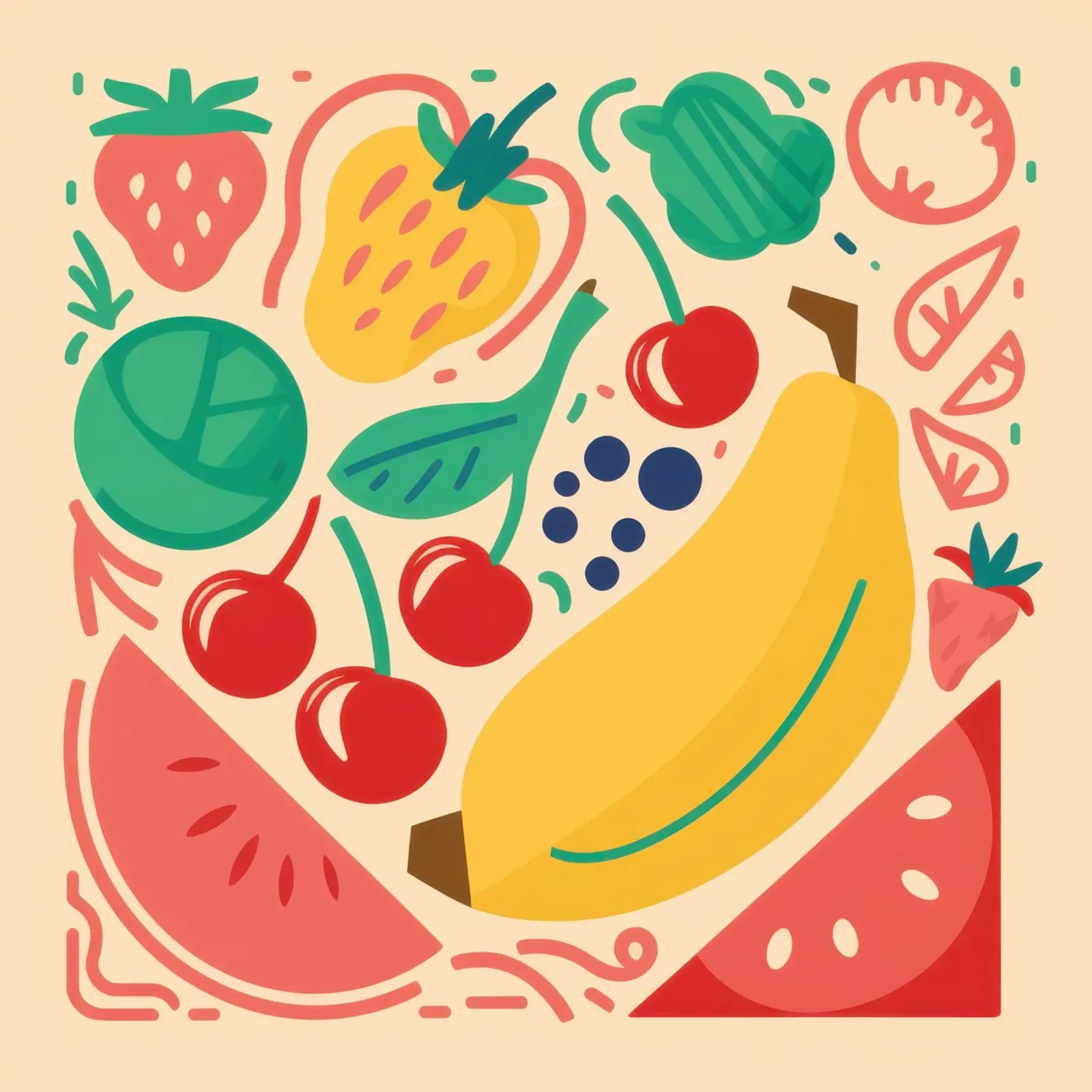 Frutta fresca in quantità poster con telaio in alluminio da Bruce Juice