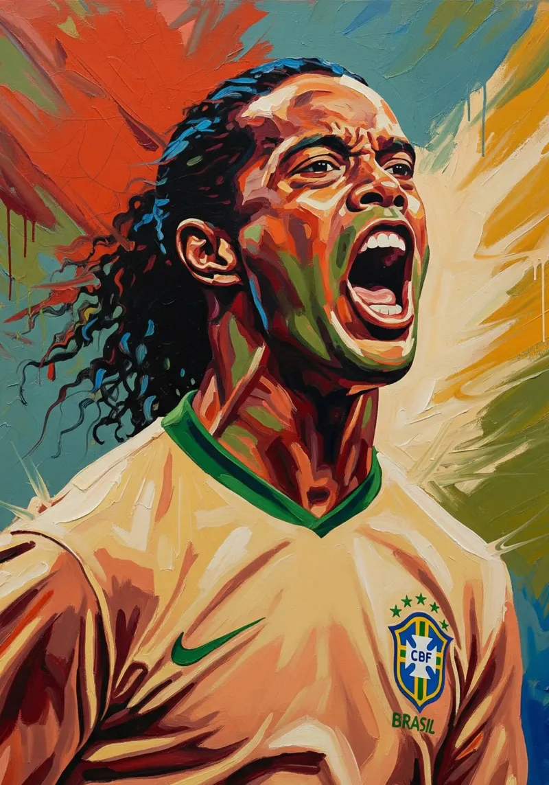 Ronaldinho abstrakte Kunst Gemälde Poster von Lembayung art
