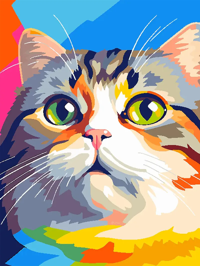 gatto animale baffi occhi pelliccia orecchie poster con telaio in alluminio da Elly Neubauer