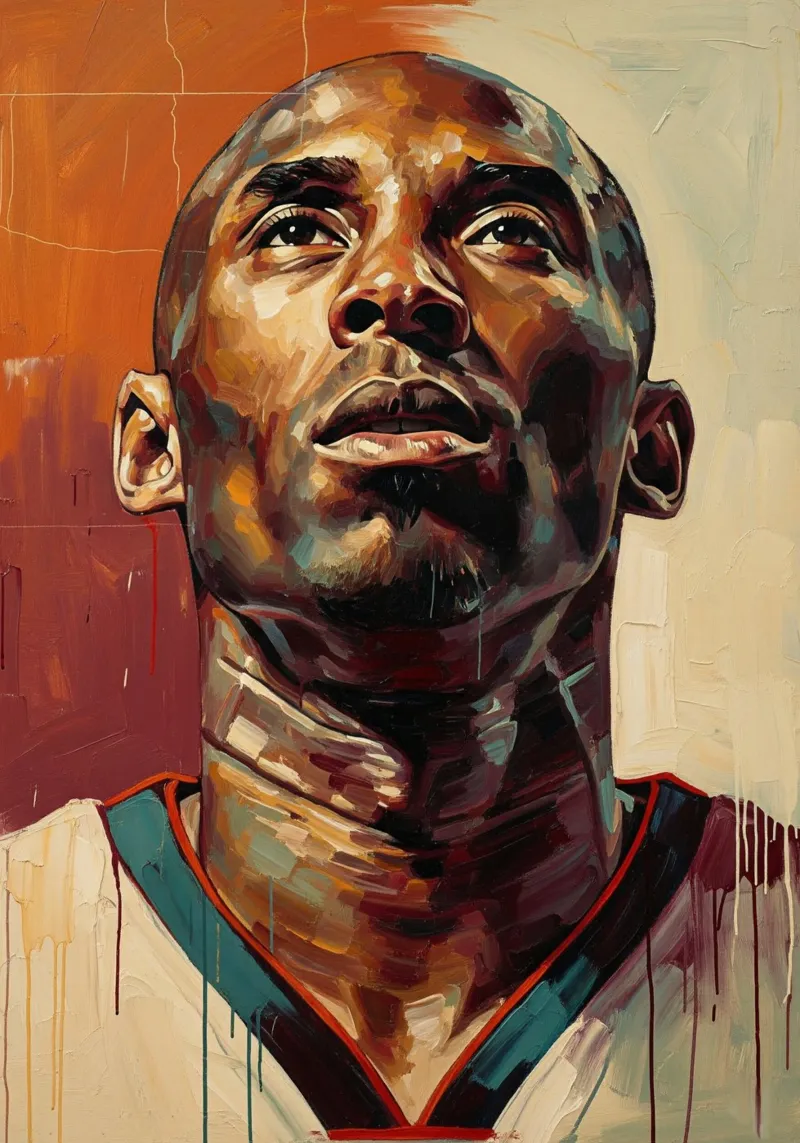 Abstracte kunst - Kobe Bryant canvas met Baklijst van Lembayung art