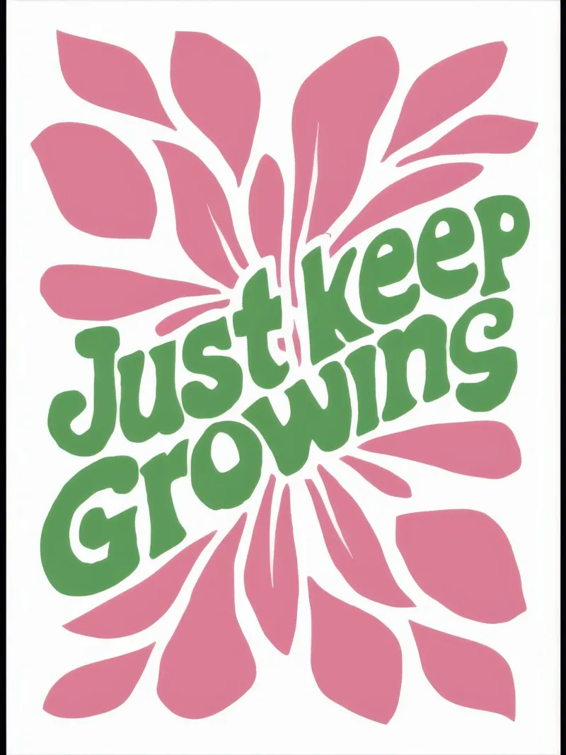 Mantra ispiratore della crescita poster con telaio in plastica da Autumn Season