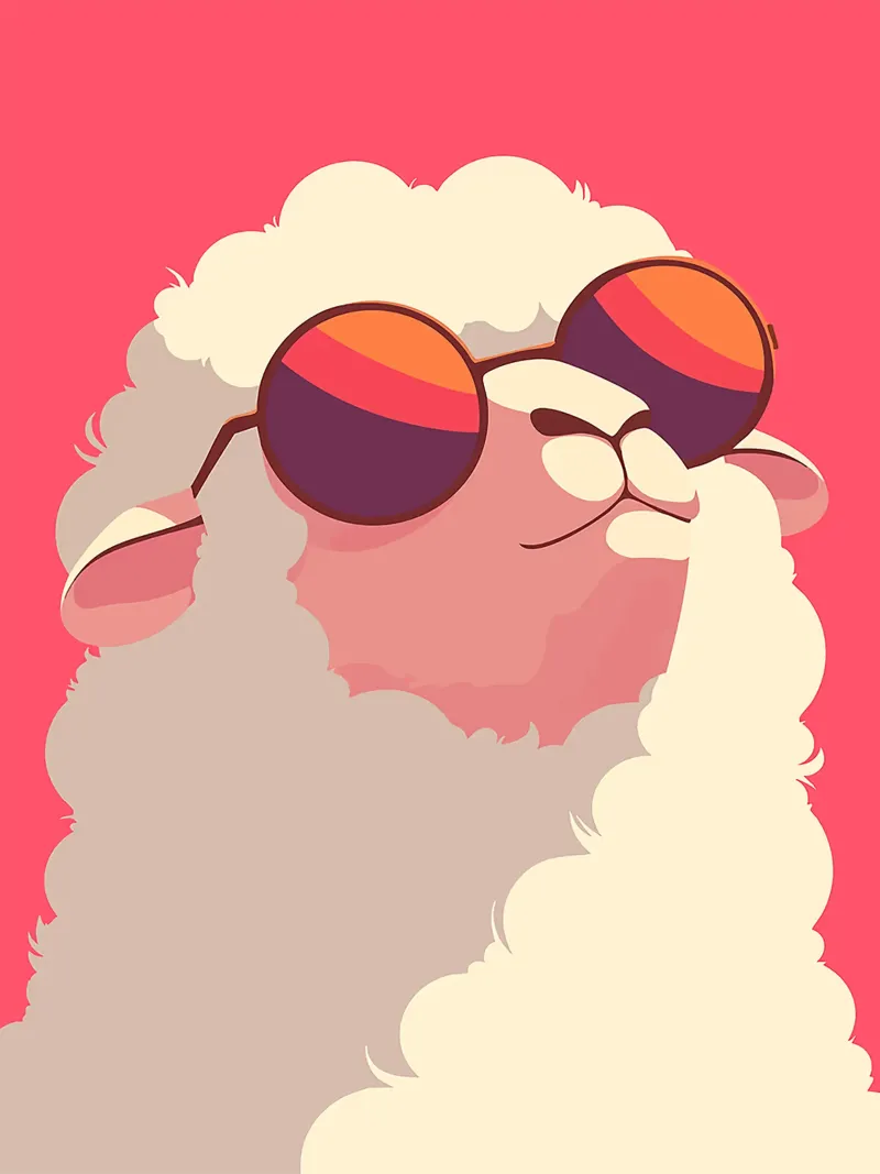 cuffie alpine cool wool sheep poster con telaio in plastica da Elly Neubauer