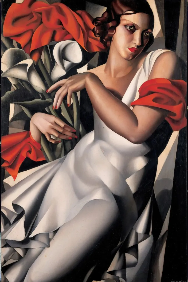 Tamara de lampica - Zij hielp de Art Deco beweging te definiëren canvas met Baklijst van mix mate