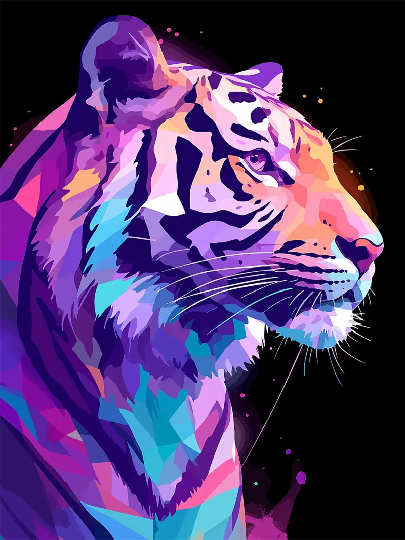 tigre animale fauna selvatica grande gatto profilo poster con telaio in alluminio da Lukas Hoffmann