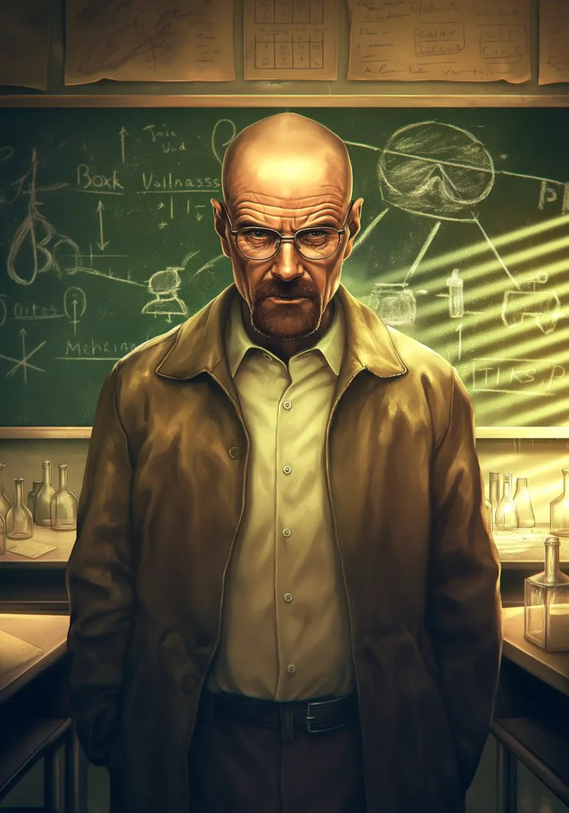 Walter White Breaking Bad poster con telaio in legno da Fleur de Lys