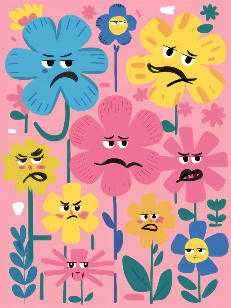 Amici dei fiori brontoloni poster con telaio in alluminio da Bruce Juice