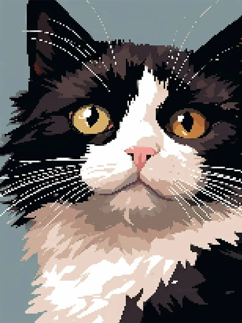 gatto animale domestico felino baffi pelliccia poster con telaio in alluminio da Lukas Hoffmann