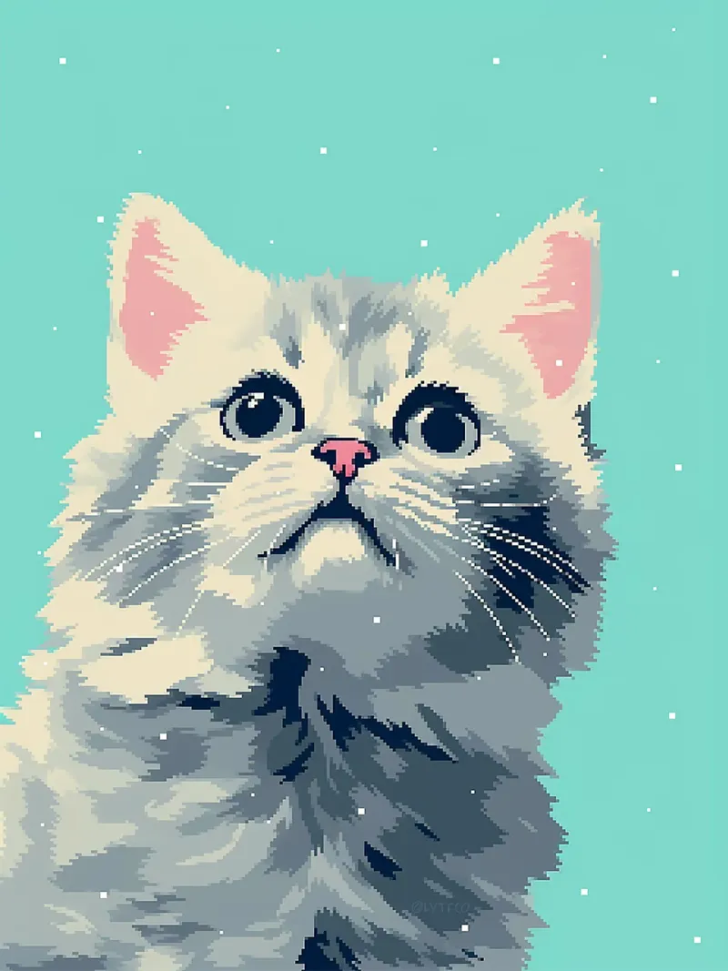 gatto felino animale domestico orecchie baffi poster con telaio in alluminio da Lukas Hoffmann