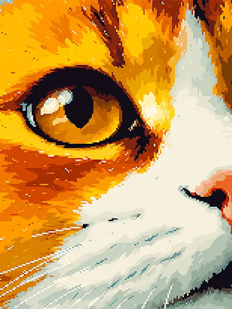 gatto animale animale domestico baffi pelliccia naso occhio poster con telaio in alluminio da Lukas Hoffmann