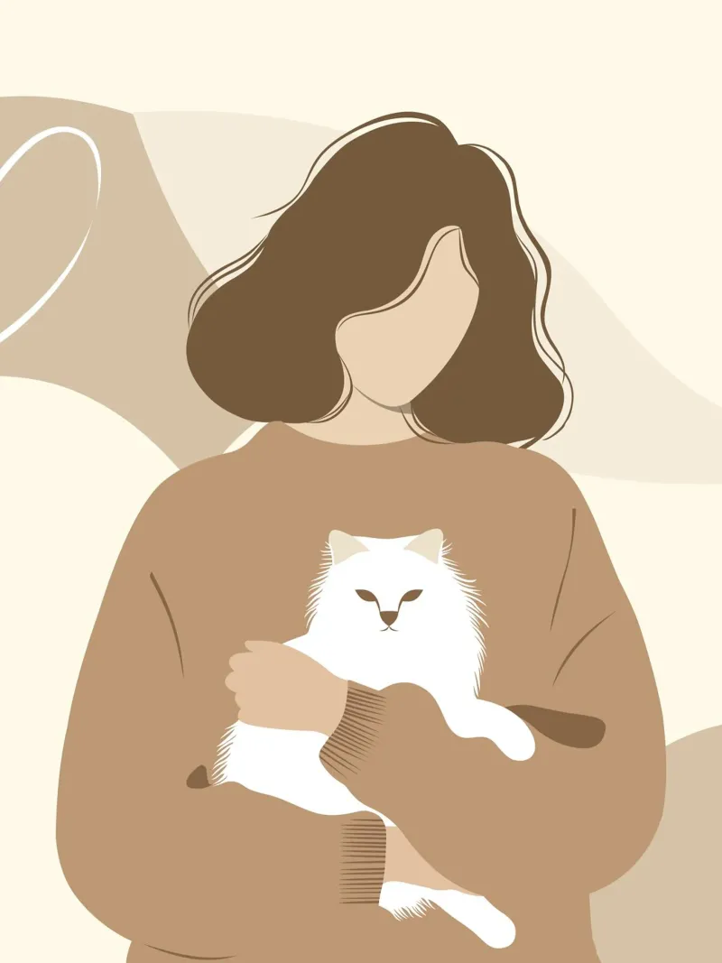 Amante dei gatti tela con Cornice a cassetta da KANESYAARTS