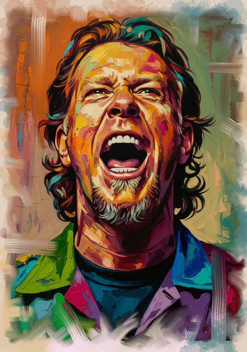 Abstracte kunst James Hetfield canvas met Baklijst van Lembayung art