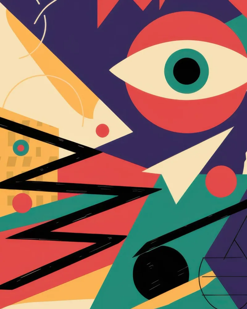 Visione geometrica astratta poster con telaio in legno da Autumn Season