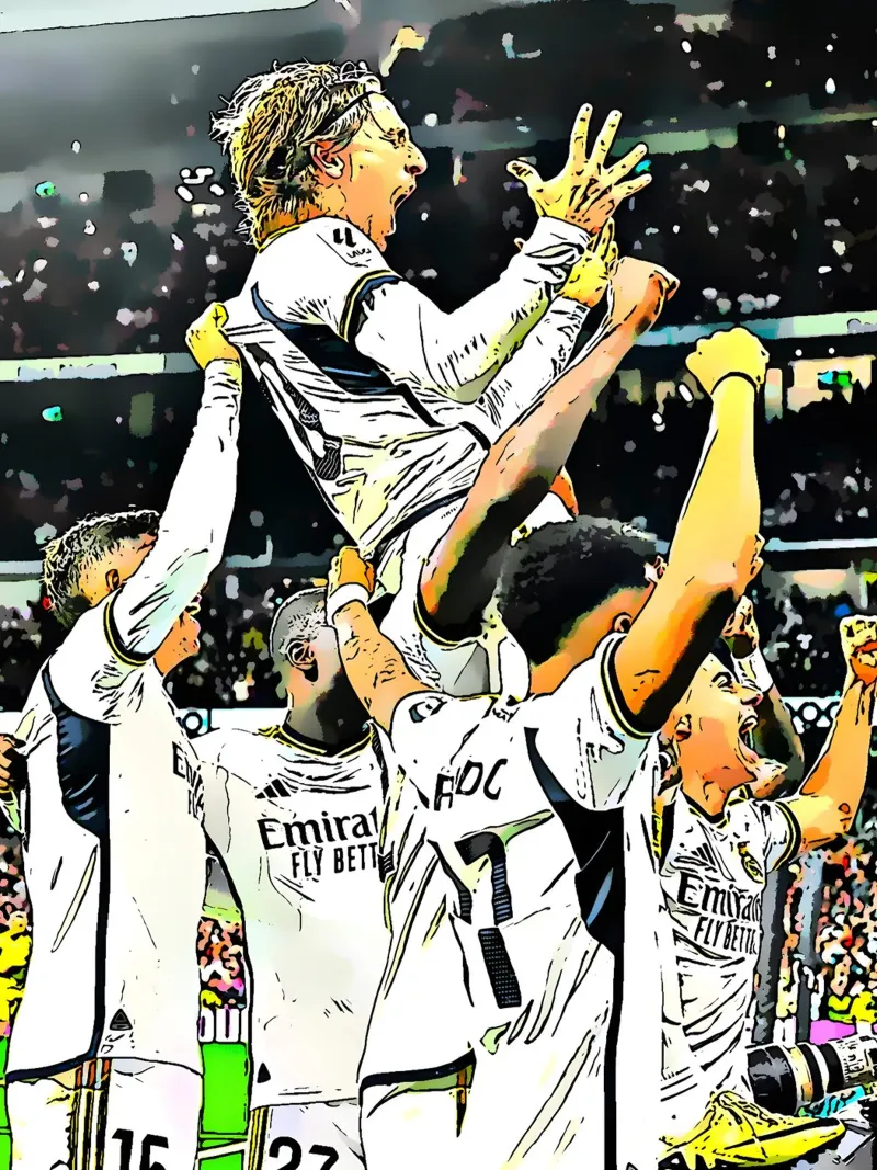 I giocatori del Real Madrid festeggiano con passione poster da dark eagle