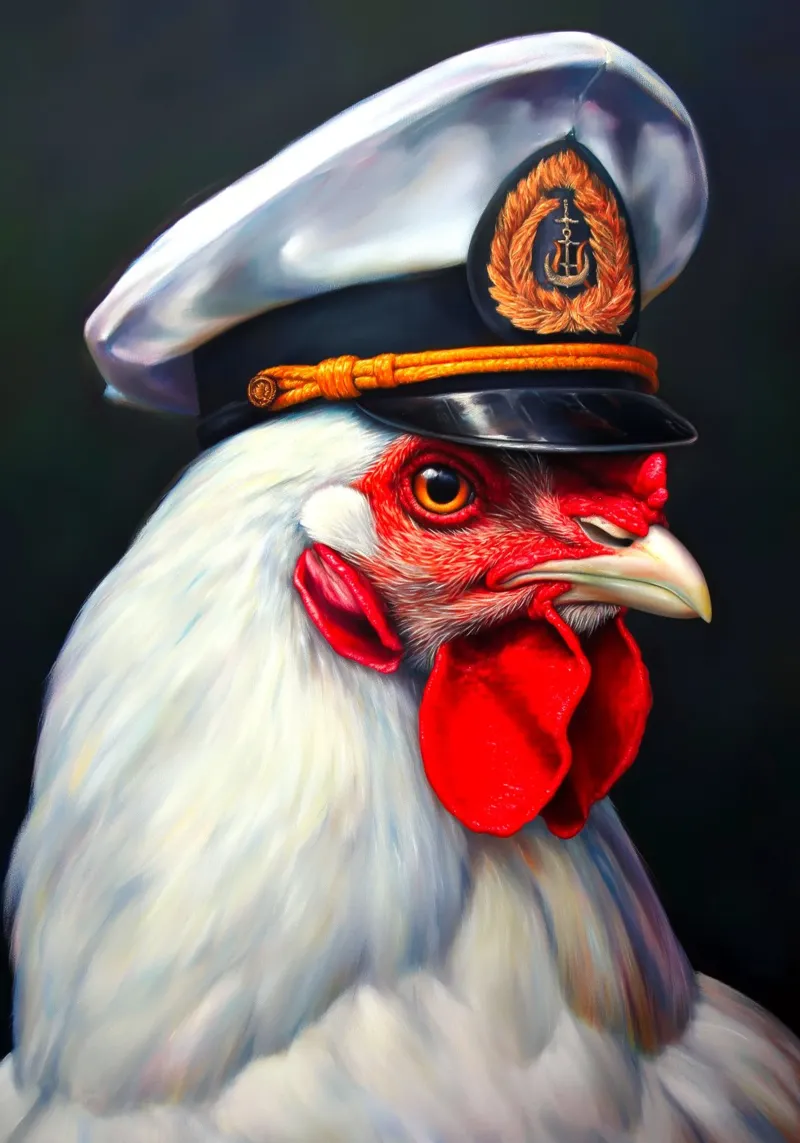 Capitano di pollo poster con telaio in plastica da Fleur de Lys