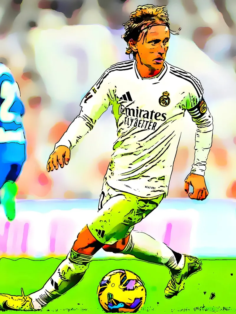 Luka Modrić controlla la partita per il Real Madrid poster da dark eagle