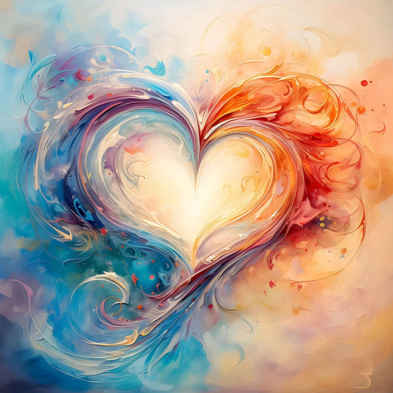 Cuore colorato poster con telaio in legno da Jesse