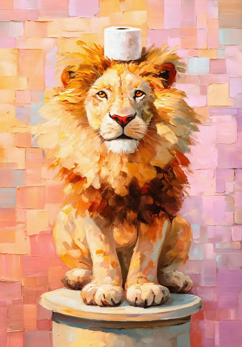 lion toilet paper holder stand poster da Custom4U
