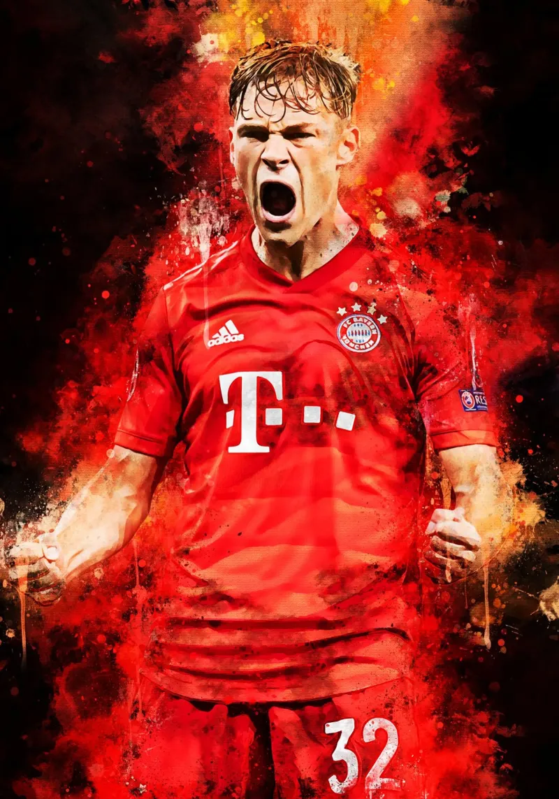 Joshua Kimmich poster con telaio in plastica da MasterInkArt