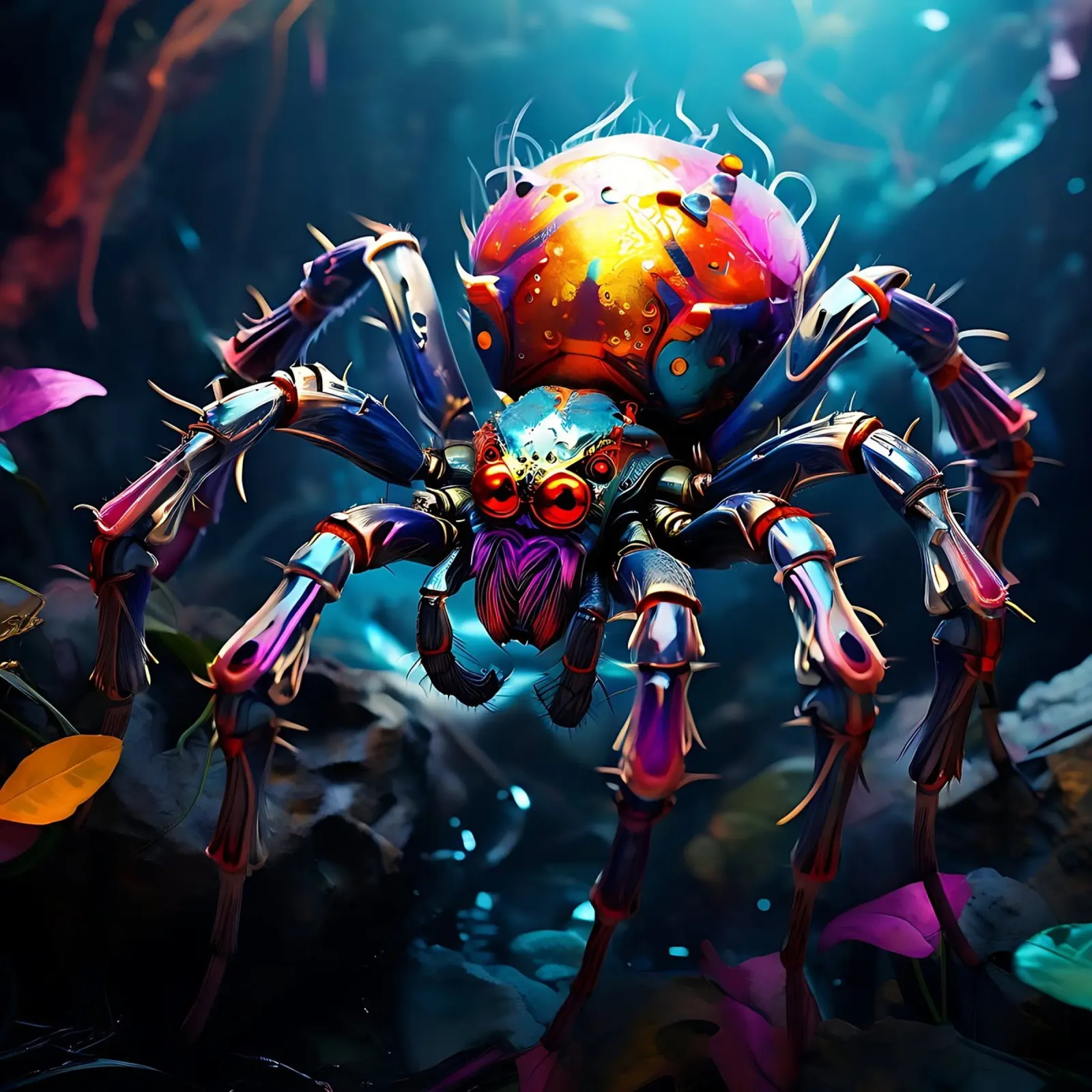 Spider_Style_J_1 poster con telaio in plastica da Tierisch bunt by LK