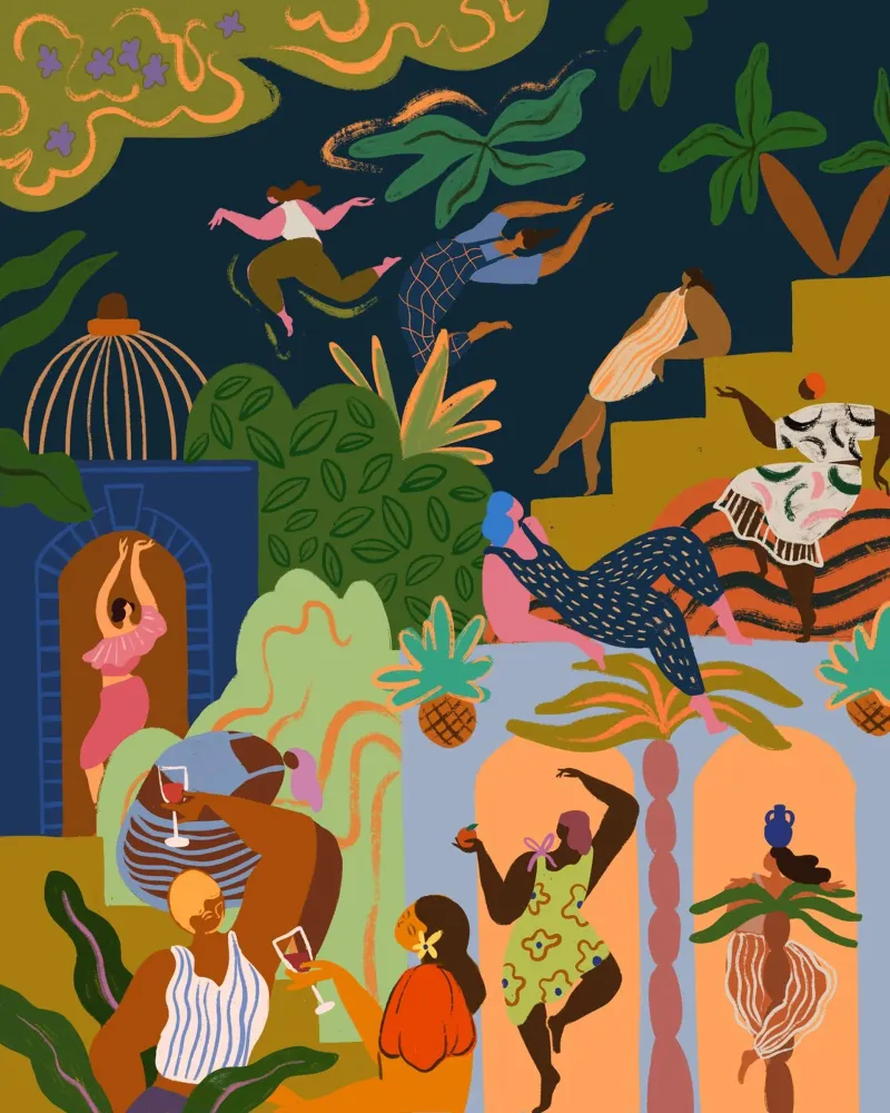 Fiesta poster con telaio in alluminio da Arty Guava