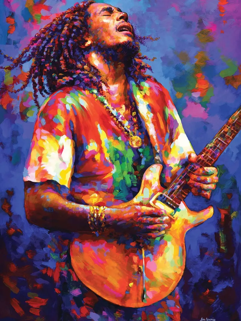 Bob Marley, Colorato poster con telaio in plastica da James