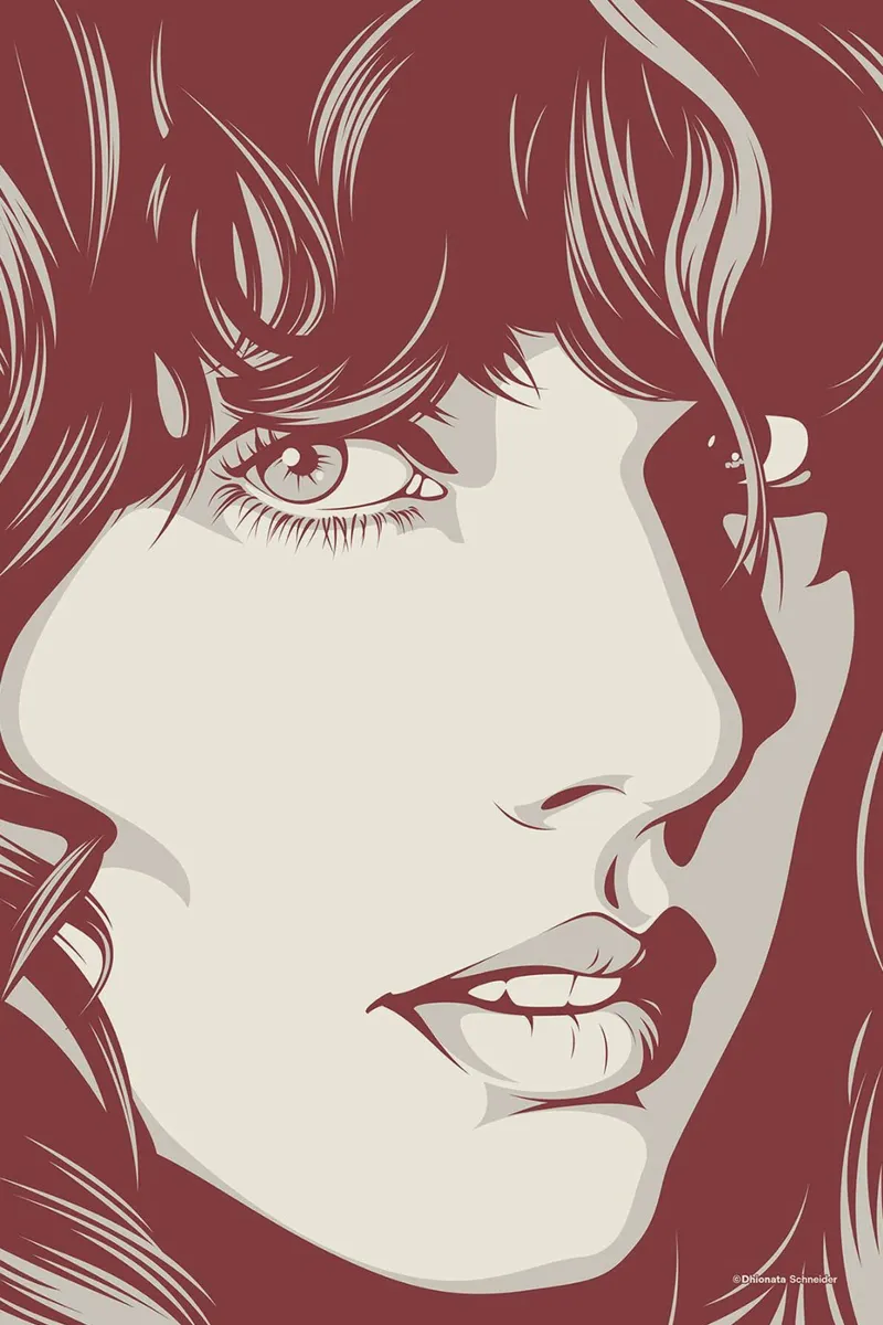 Taylor Swift in primo piano poster con telaio in alluminio da James