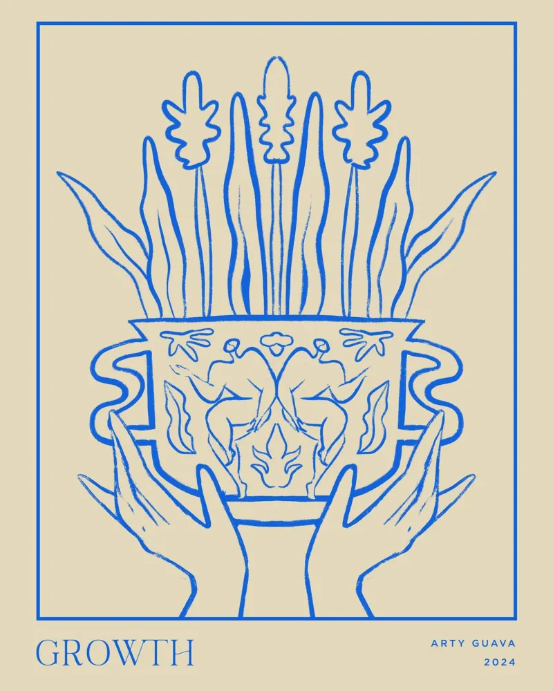 Vessel Collection, Growth Line Art poster da Arty Guava
