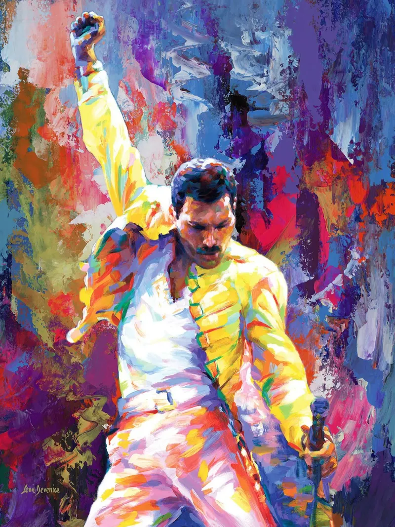 Ritratto pop art di Freddie Mercury poster con telaio in plastica da James