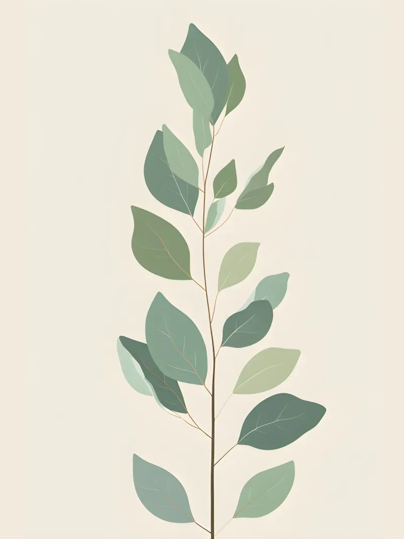 Eucalyptus Branch - Vertical poster con telaio in alluminio da The Green Room
