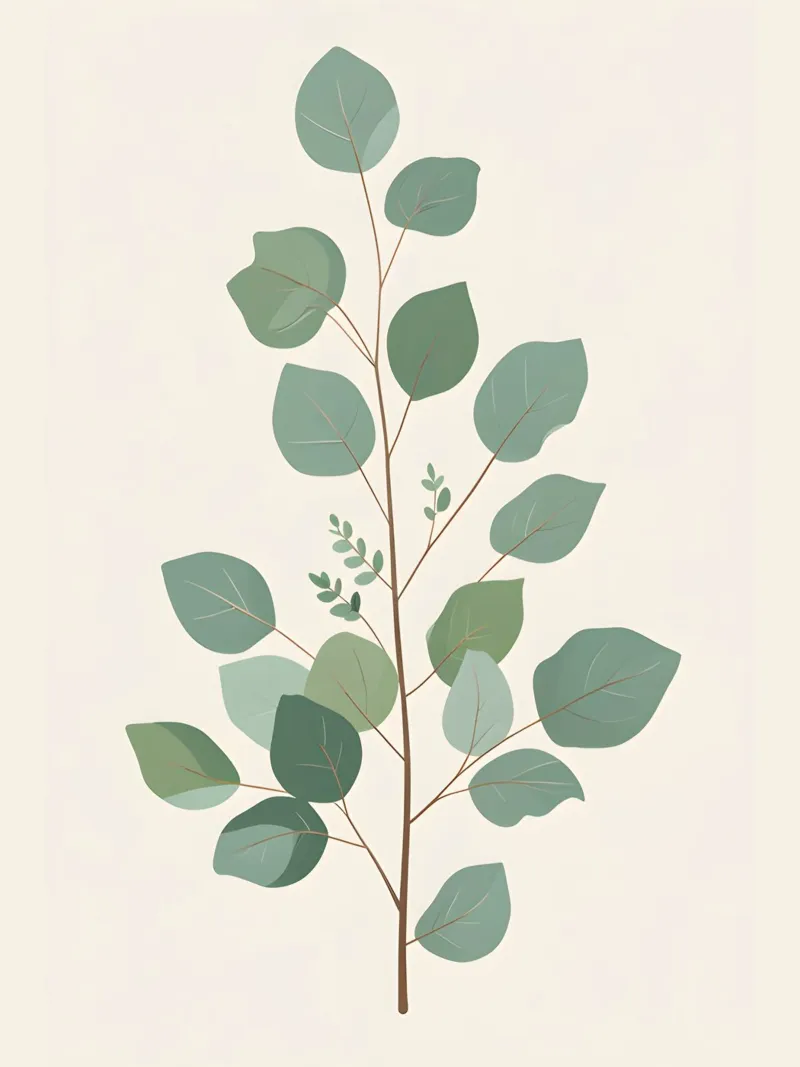 Eucalyptus Branch - Vertical poster con telaio in alluminio da The Green Room