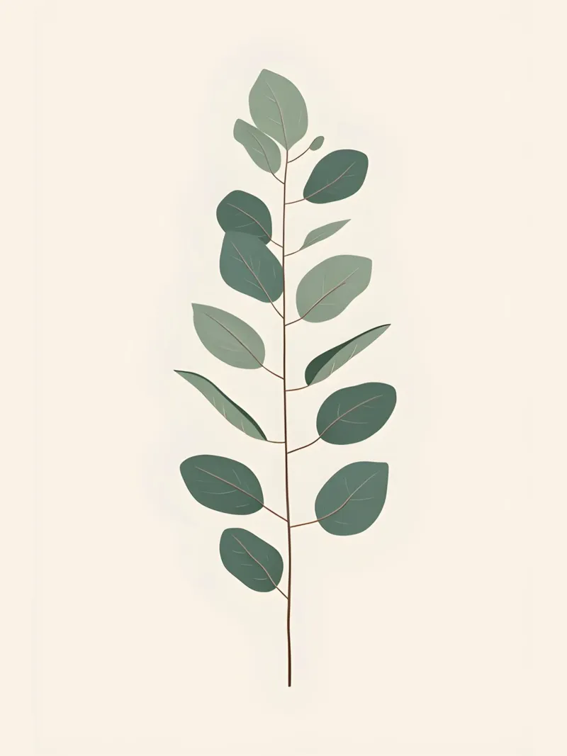 Eucalyptus Branch - Vertical poster con telaio in alluminio da The Green Room