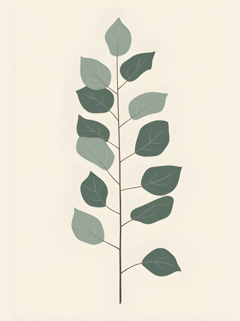 Eucalyptus Branch - Vertical poster con telaio in legno da The Green Room