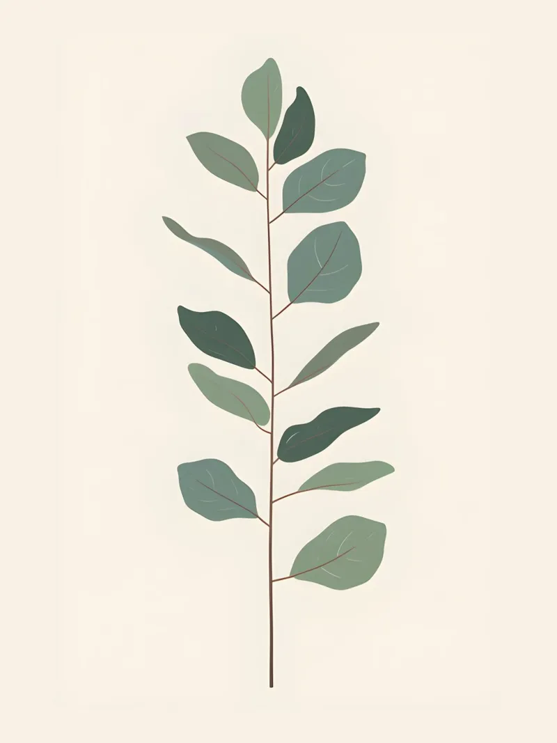 Eucalyptus Branch - Vertical poster con telaio in alluminio da The Green Room