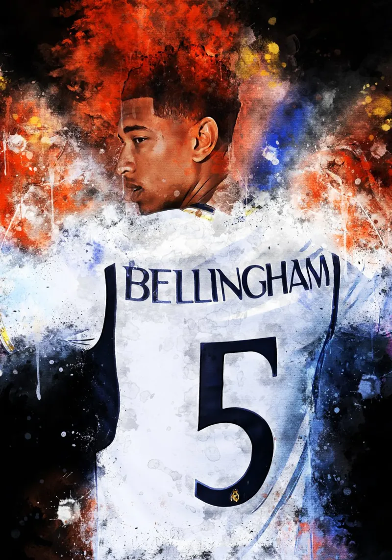 Jude Bellingham poster con telaio in legno da MasterInkArt