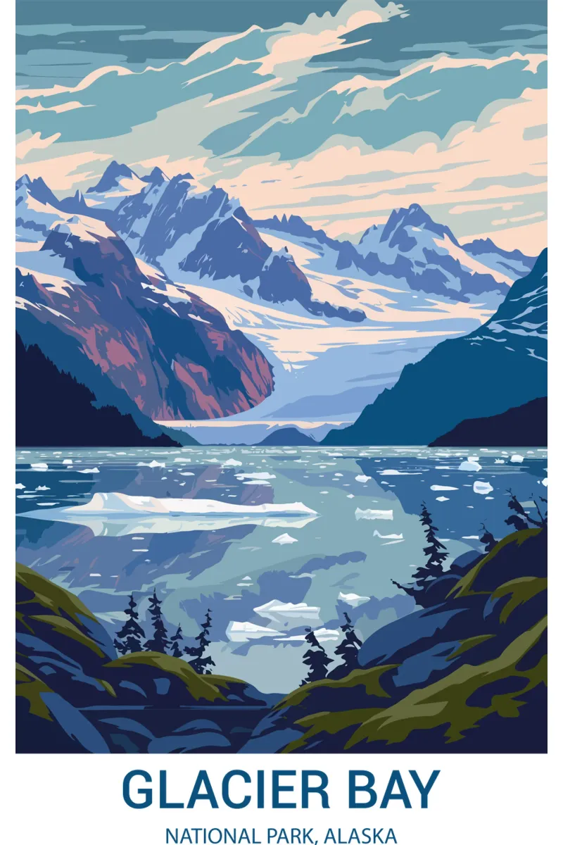 Glacier Bay National Park, Alaska, VS canvas met Baklijst van Wanderlust Vibes