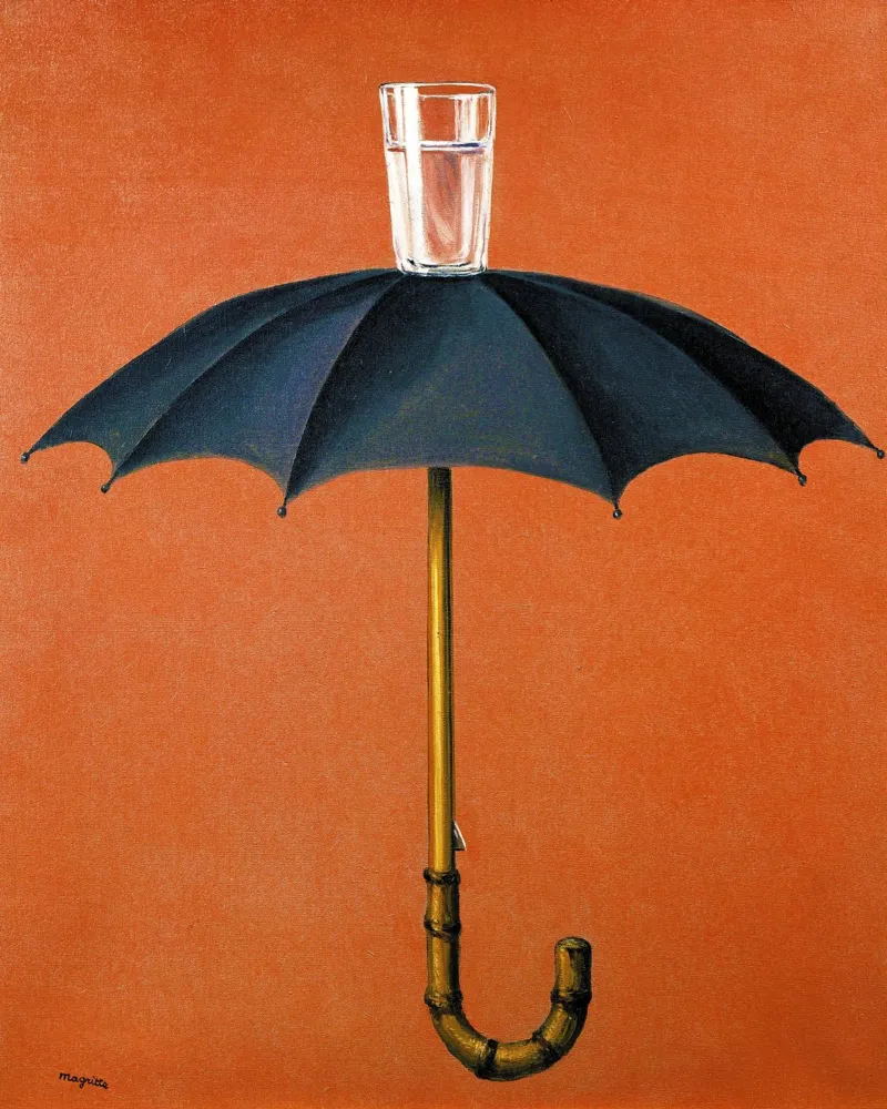Le vacanze di Hegel di René Magritte poster con telaio in legno da Classic Art Prints