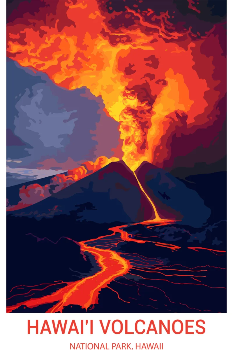 Hawaii Vulkanen Nationaal Park, Hawaii, VS canvas met Baklijst van Wanderlust Vibes