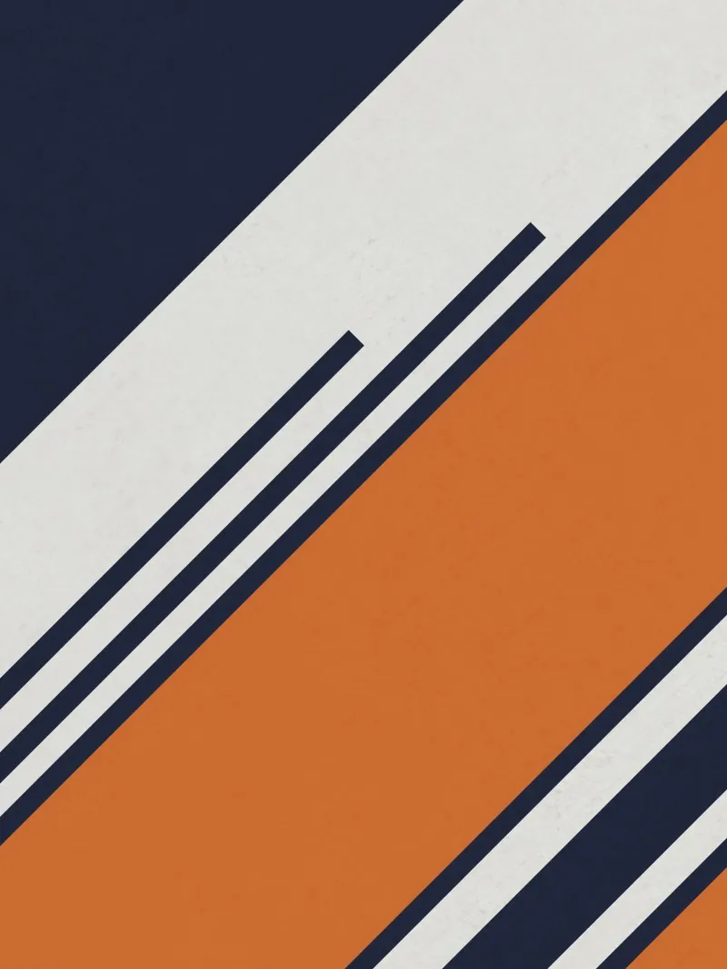 Strisce retrò in blu arancione poster con telaio in plastica da Petra Lang