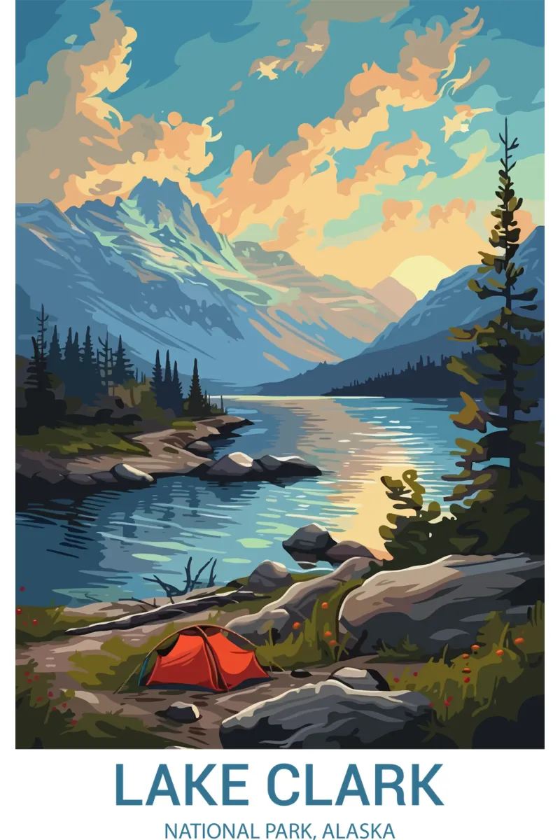 Nationaal park Lake Clark, Alaska, VS canvas met Baklijst van Wanderlust Vibes