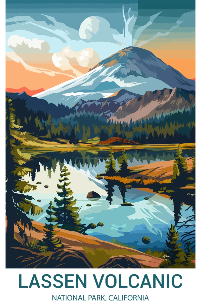 Parco nazionale vulcanico di Lassen, California, USA poster con telaio in plastica da Wanderlust Vibes