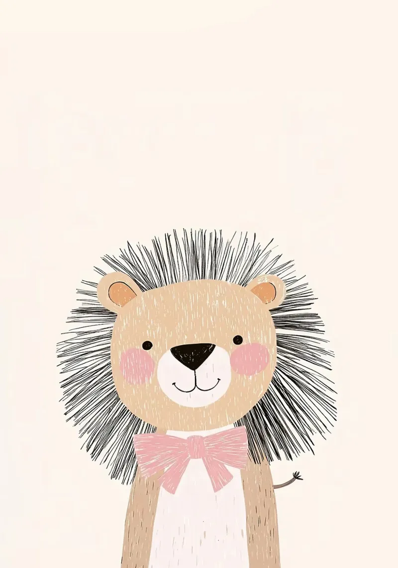 leone cartone animato animale arco semplice poster con telaio in alluminio da Thomas Weber